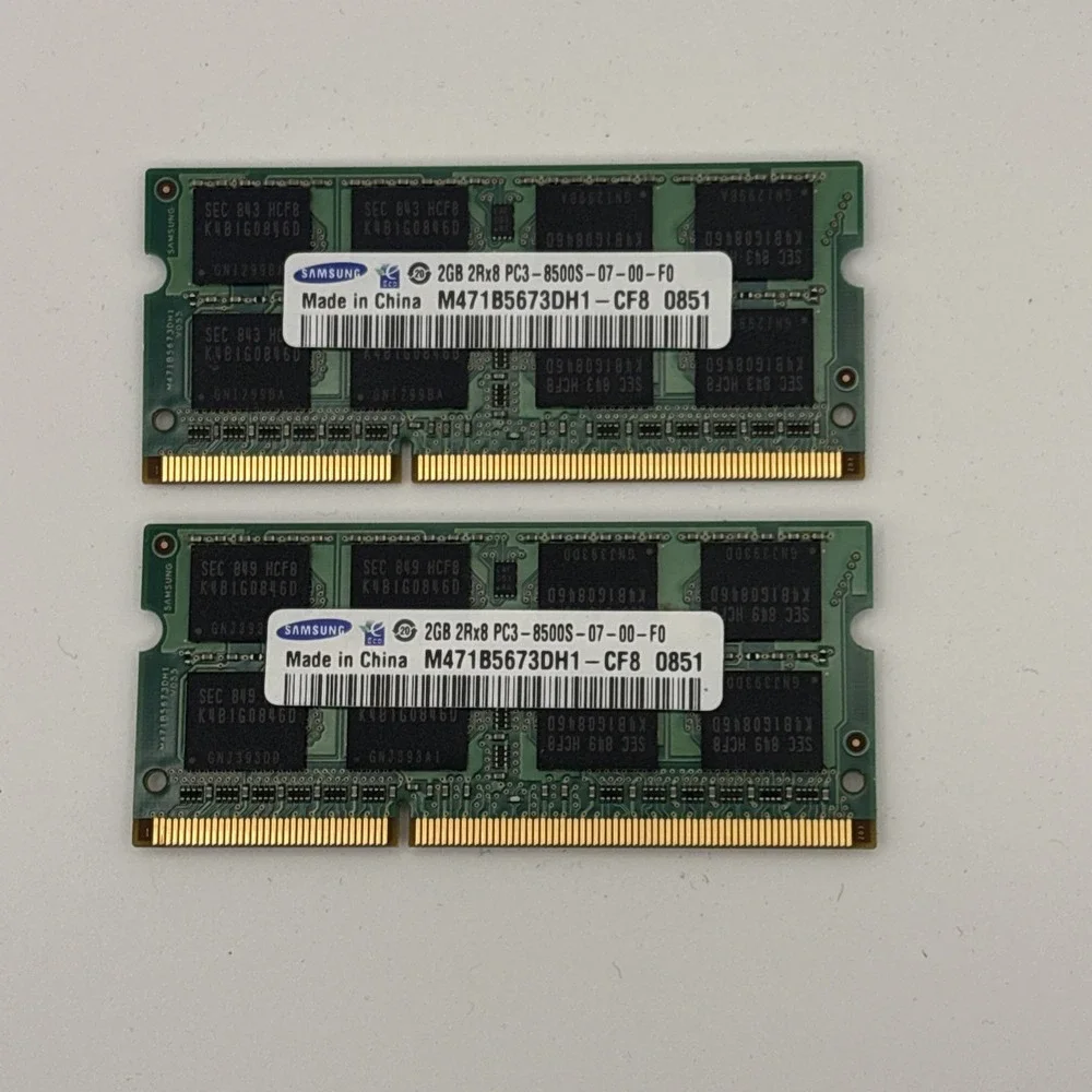 Samsung 4GB Kit 2x 2GB PC3-8500S DDR3 1066MHz Laptop RAM SO-DIMM